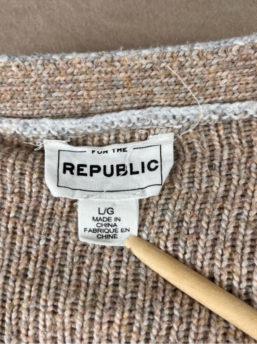 ❤️ For the Republic Large Womens Gray Star Open Front Long Cardigan Sweater (B4) - Picture 2 of 4